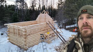 Winter Log Cabin Build on Off-Grid Homestead |EP12|