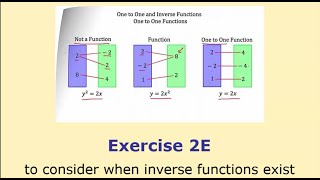 Ex 2E - When does the Inverse Function Exist? - Y13 A Level Maths