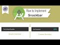 How to Implement Snackbar in Android Studio | SnackbarTutorial | Android Coding