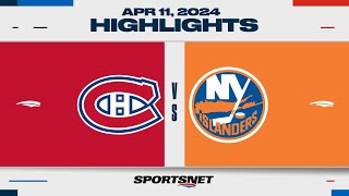 NHL Highlights | Canadiens vs. Islanders - April 11, 2024