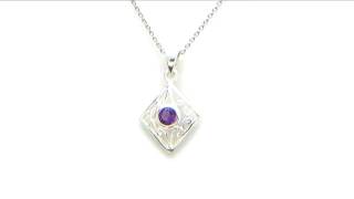 Johareez 0.25CTW Genuine Amethyst .925 Sterling Silver Pendant