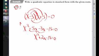 Lesson 4.3A: Write a Quadratic Equation Given Two Points