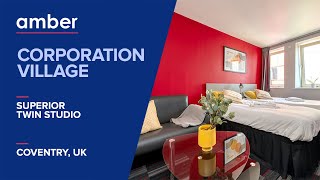 Superior Twin Studio | Corporation Village | Best Student Accommodation in Coventry | amber