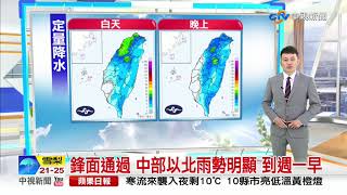 義仲氣象報報~寒流近+鋒面過 週日全台天氣轉濕冷│中視早安新聞 20200216