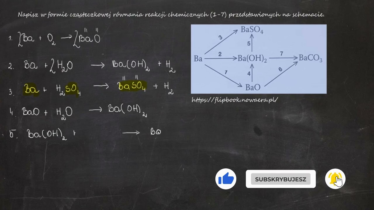 Napisz W Formie Cząsteczkowej Równania Reakcji Chemicznych (1-7 ...