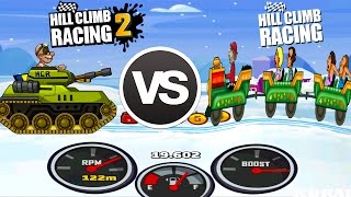 Hill Climb Racing 1 vs Hill Climb Racing 2 - Kiddie Express vs Tank Gameplay Android / iOS Full HD