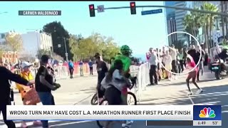 Wrong turn may have cost LA Marathon runner first place finish