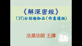 《解深密經》(37)分別瑜伽品(作意遣相) 20220712