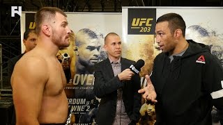 UFC 203 Post-Fight: Fabricio Werdum \u0026 Stipe Miocic Exchange Words Backstage; Talks Edmond Kick