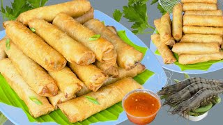 LUMPIA GULUNG UDANG JAMUR  : :  MENU TAKJIL ENAK, SEKALI MATANG LANGSUNG LUDES