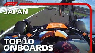 Shunts At The Start And The Top 10 Onboards | 2023 Japanese Grand Prix | Qatar Airways