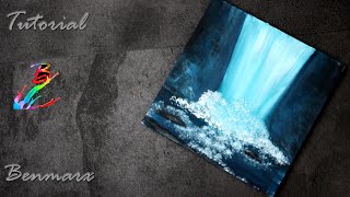 Easy Waterfall Landscape Painting tutorial for beginners | Step by step Waterfall landscape painting