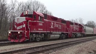 INRD 3808 Leads the THUT Local Out of Hiawatha Yard - Jasonville, IN 3-14-21