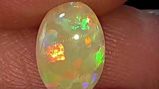 Brilliant Red Harlequin .77ct Semi-Black Solid Opal 5242