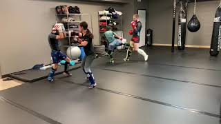 Teens Sparring Adults During STX Kickboxing Sparring Class | IronHide Academy. Leesburg, VA