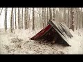 Homeless Winter Camping, 14° F, Snow Storm, Winter Survival