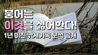 붕어낚시, 붕어는 이것을 싫어한다! 1년간 붕어 낚시를 하는 동안 매 시간 기압, 수온, 기온, 날씨, 입질, 조과를 기록해 보았더니...