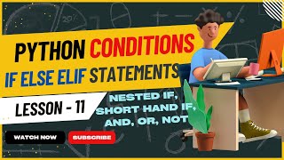 If Else & Elif Conditional Statements in Python | Short hand If Else | Python for Beginners in Hindi