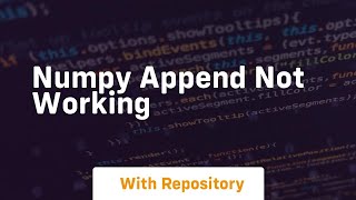 numpy append not working