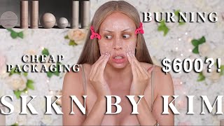 SKKN BY KIM REVIEW \u0026 UNBOXING: burns skin on camera, cheap packaging, overpriced, the list goes on!!