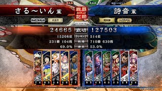 【三国志大戦4 Ver.1.0.5B】アーカイブス Part199　5枚呉単大流星 VS 6枚卞氏ワラ（詩音君主）【戦友対戦】