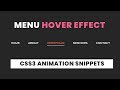 Cool Menu Hover Effect with Using Html and CSS | Navigation Hover Effect