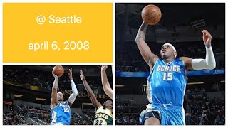 Carmelo Anthony 38 pts @ Seattle Supersonics Highlights (april 6, 2008)