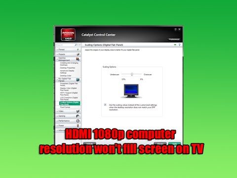 HDMI 1080p Computer Resolution Won't Fill Screen on TV HDMI 1080p Computer Resolution Won't Fill Screen on TV