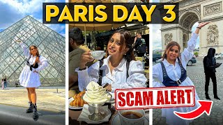 PARIS DAY 3 - Cafe, Croissant, Hot Chocolate, Louvre Museum & Arc De Triomphe | Meghna Datta