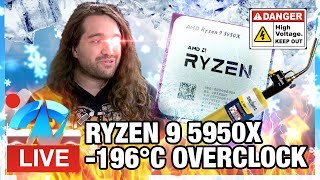 LIVE: -196°C AMD Ryzen 9 5950X Overclocking on Liquid Nitrogen
