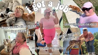 WEEK IN MY LIFE! I GOT A JOB *my first week as a dog walker + how much $$ I made*
