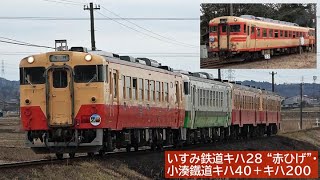 いすみ鉄道キハ28形“赤ひげ”・小湊鐵道キハ40＋キハ200形4両 2022年1月