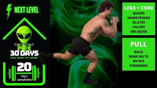 Pull Legs Core Home Dumbbell Workout | 30 Days of Full Body Training At Home With Dumbbells - Day 20