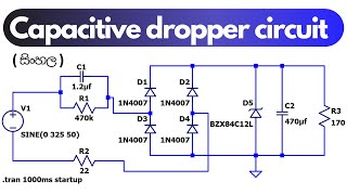 How to design a capacitive dropper circuit | How to design a transformerless power supply