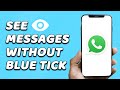 How To See WhatsApp Message Without Blue Tick (EASY!)