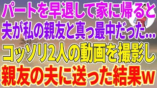 【スカッとする話】体調不良でパートを早退し家に帰ると夫が親友と真っ最中   コッソリ二人の動画を撮影し親友の夫に送ってやった結果w