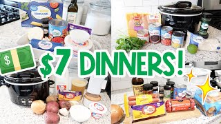 QUICK AND EASY $7 SLOW COOKER DINNERS! 💵 BUDGET GROCERY HAUL WITH RECIPES