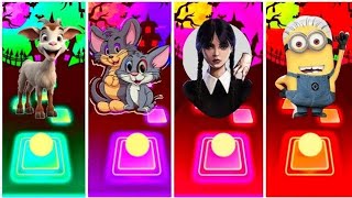 Funny Goats vs Tom and Jerry vs Wednesday Addams vs Minions🎶Tiles Hop Edm Rush