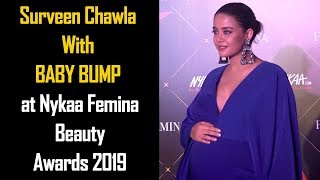 Surveen Chawla With BABY BUMP at Nykaa Femina Beauty Awards 2019