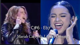 Download Mariah Carey and Lyodra Ginting high note C#6 - Eb7 Live mp3