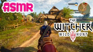 ASMR Gaming 🍀🐺 Witcher 3 Relaxing Horse Ride Ambient Nature Sounds For Sleep 🎧💤
