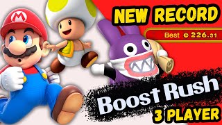 New Super Mario Bros. U Deluxe – Boost Rush (3 Players) | New Record