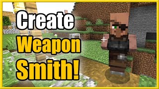 How to Make a Weaponsmith Villager in Minecraft! (Fast Tutorial!)
