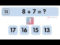 Math Quiz for Kids  One Digit Addition Quiz  Mental Math Quiz for Kids  Quiz Time