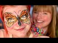 ASMR Monarch Butterfly Makeup for my Identical Twin | Face Painting, Soft-Spoken Sleep Aid