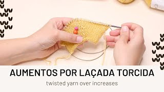 Tricotar Aumentos por laçada torcida (twisted yarn over increases)