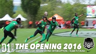 Jamyest Williams Crazy Interception: '17 DB #TheOpening Finals Highlights - CollegeLevelAthletes.com