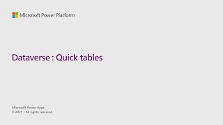 Quickly Create Tables in Dataverse (in 90 seconds)