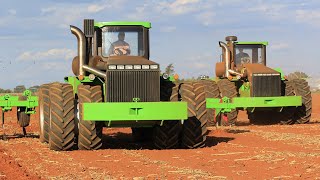 Agrico 4+320 and 4+250 articulated tractors pulling heavy rippers in South Africa + Take I