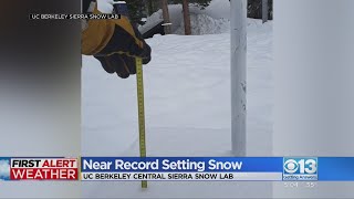 Snow levels in Sierra nearing record amounts